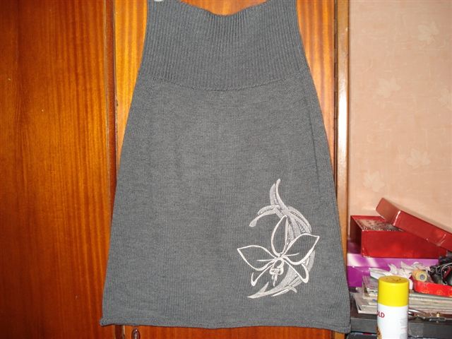 Машинная вышивка. Трикотажная юбка