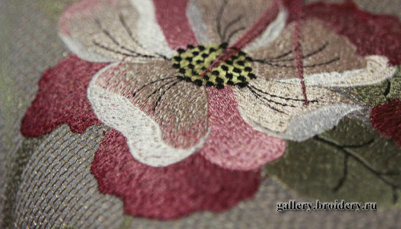 Машинная вышивка. Маки. 