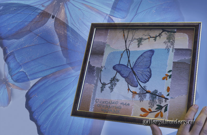 Машинная вышивка. Бабочка. Создано в программе Compucon