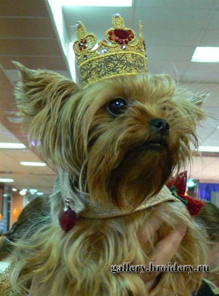 Корона собачьей империи. Машинная вышивка. 