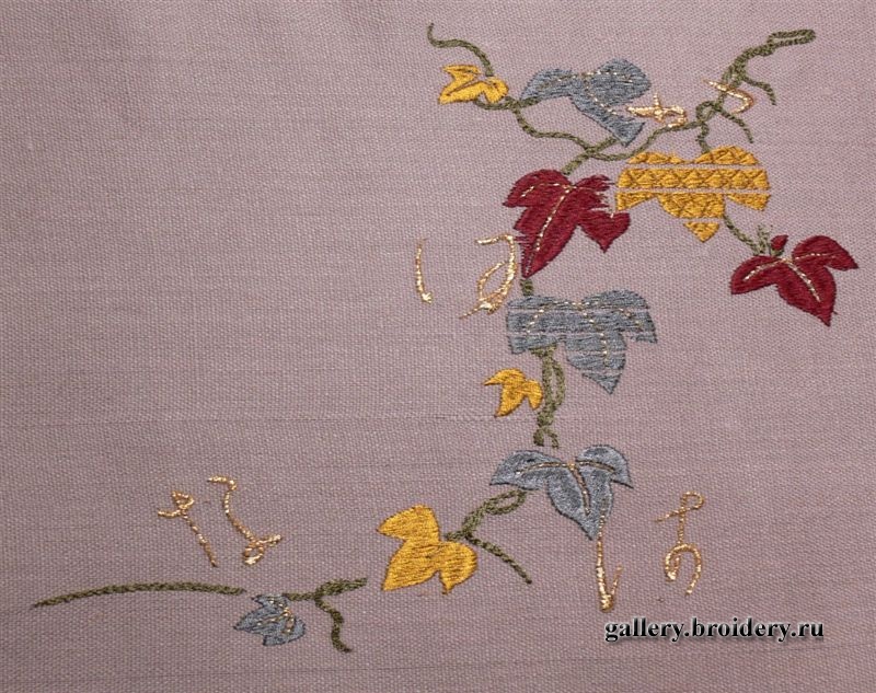 Виноградная ветвь. Дизайн машинной вышивки