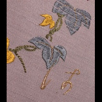 Виноградная ветвь. Деталь. Дизайн машинной вышивки. 