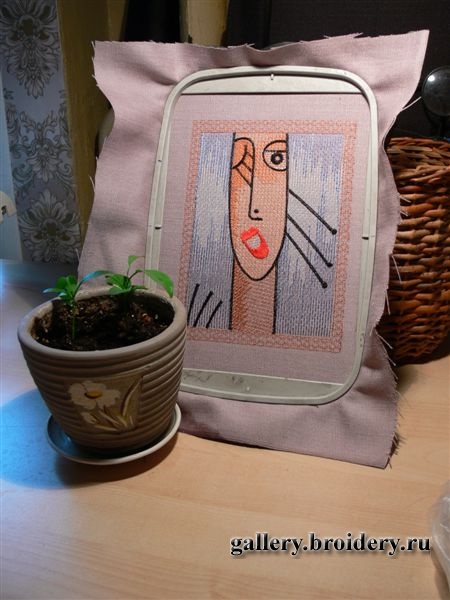 Африканская девушка. Дизайн машинной вышивки.  