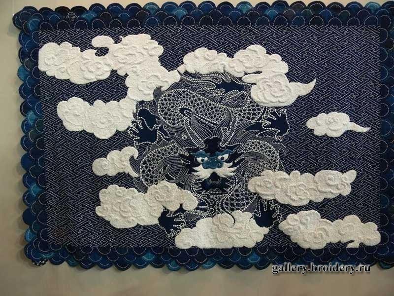 Дракон из кусочков ткани. Квилт. Лоскутное шитье. Фестиваль в Японии. Токио февраль 2009