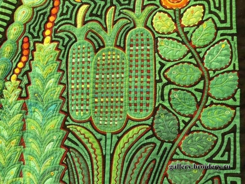 Это изделие выполненное в технике квилт меня привлекло своим необыкновенно красивым зеленым