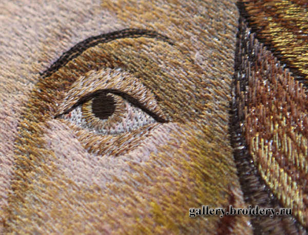 Машинная вышивка икон. Деталь. 