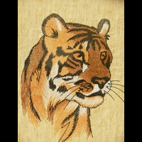 Машинная вышивка Тигр. 