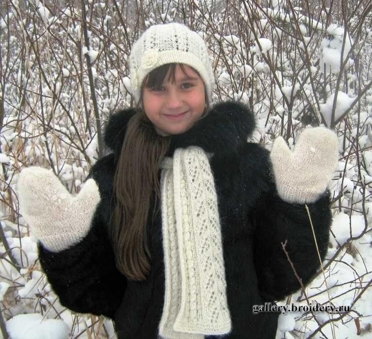 Комплект (шапка, шарф, варежки)