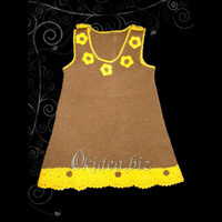 Сарафан (машинное вязание, отделка - крючок) размер - 1-1,5 года 