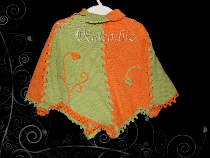 Пончо (машинное вязание, отделка - крючок, воротник со шнуровкой, можно сделать высоким - закрывающим горло) 