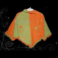 Пончо (машинное вязание, отделка - крючок, воротник со шнуровкой, можно сделать высоким - закрывающим горло) 