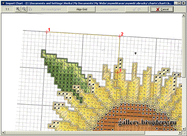 Embird. Создание дизайна крестом 4