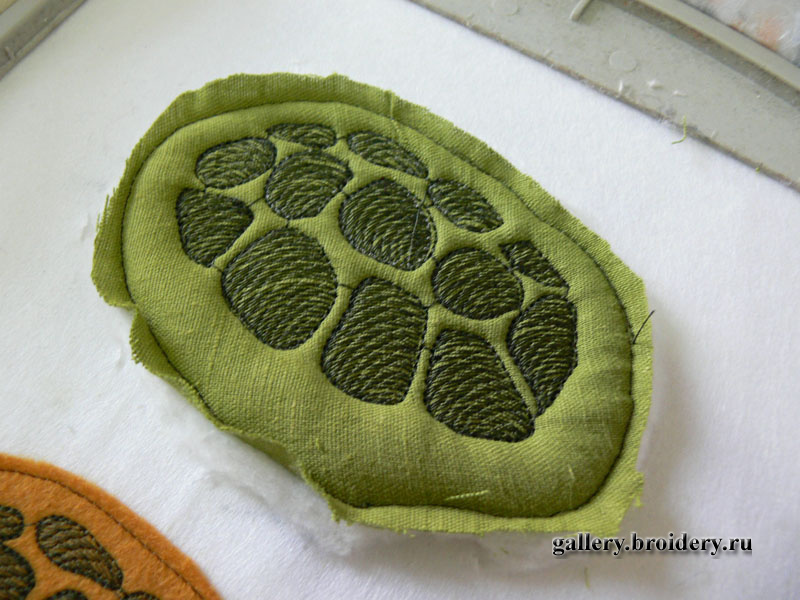 Машинная вышивка. Черепашка