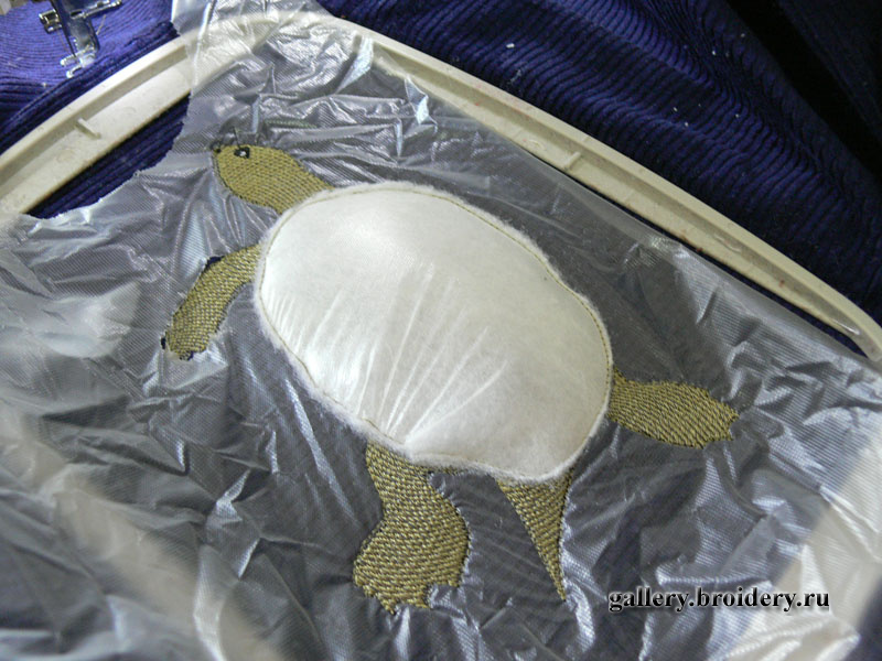 Машинная вышивка. Черепашка