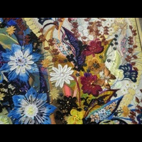 Вышитые цветы. Крупным планом