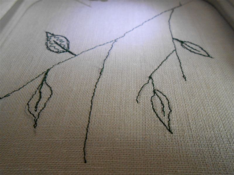 Готовая веточка с листочками.