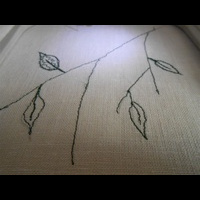 Готовая веточка с листочками.