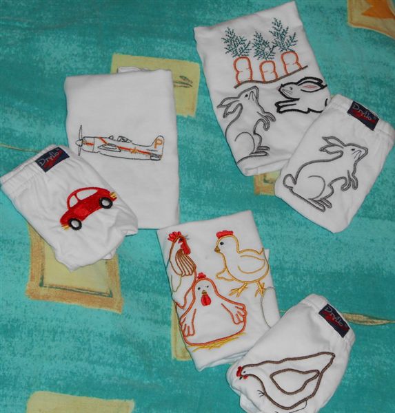 Машинки. Курочки. Кролики. Машинная вышивка.