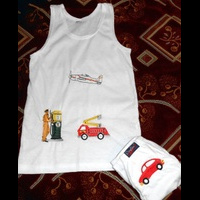 Комплект с машинками. Машинная вышивка