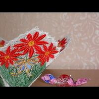 Машинное кружево. Ваза