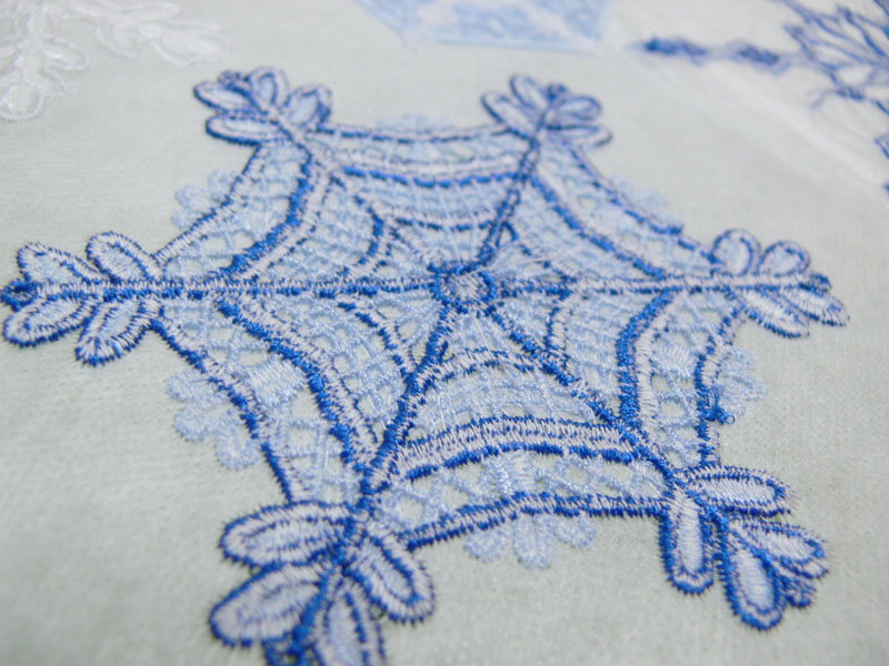 Машинная вышивка, Снежинка