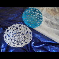 Белое и синее. Машинная вышивка.