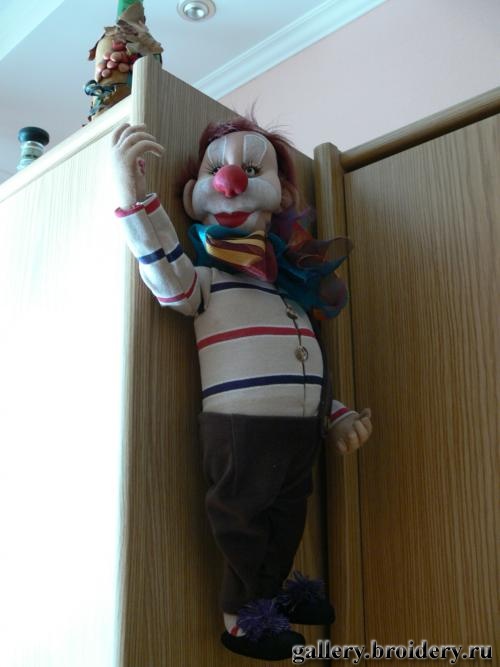 Клоун. Текстильная кукла. 
