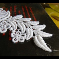 Машинная вышивка. Кружево. Деталь. Вышивальная машина Janome MB-4