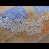 Этап выполнения вышивки кружева. Сушка. 