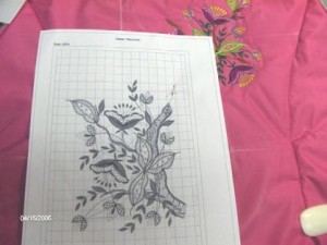 Совмещение дизайна машинной вышивки. Размещение рисунка