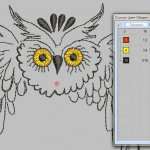 Embroideru digitizing. Design Owl