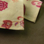 Обработка края салфетки из плотной ткани