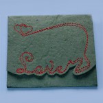Машинная вышивка на бумаге для скрапбукинга. Поздравительная открытка