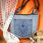 Переделка: Из ненужных джинсов в новую сумку с вышивкой