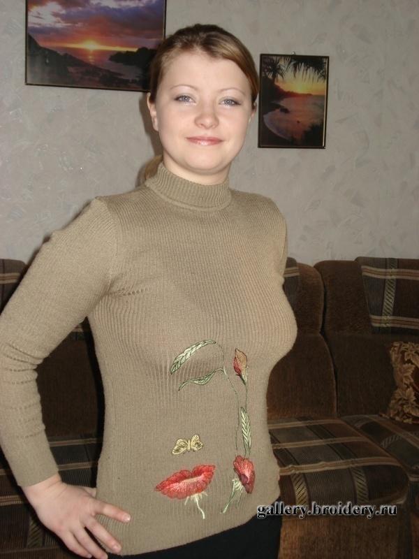 Машинная вышивка на трикотаже