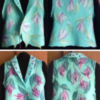 жилет, войлок, шерсть 100%, пряжа шерсть 100%