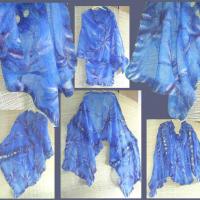 палантин, нанофелт (нановойлок), шифон шелк 100% + шерсть 100%, длина 2,85м, вес 102г