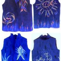 жилет, нанофелт на ситце х/б 100%, шерсть100%, двухсторонний