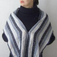 Шарф из мохера в полоску