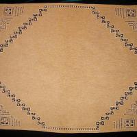 Большая  салфетка из коричневой льняной ткани из набора для столовых приборов на 8 персон