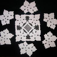 Набор салфеток белого цвета для шампанского на 6 персон