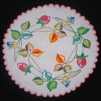 Салфетка круглая розовая