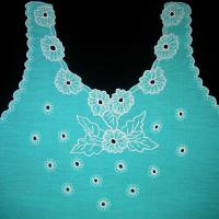 Передняя полочка детской майки бирюзового цвета