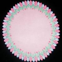 Салфетка круглая розовая