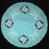 Салфетка круглая бирюзовая