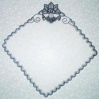 Носовой платок (на белом батисте черными нитками)