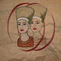 Машинная вышивка. Нефертити