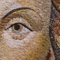 Машинная вышивка икон. Деталь. 