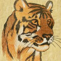 Машинная вышивка Тигр. 