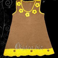 Сарафан (машинное вязание, отделка - крючок) размер - 1-1,5 года 